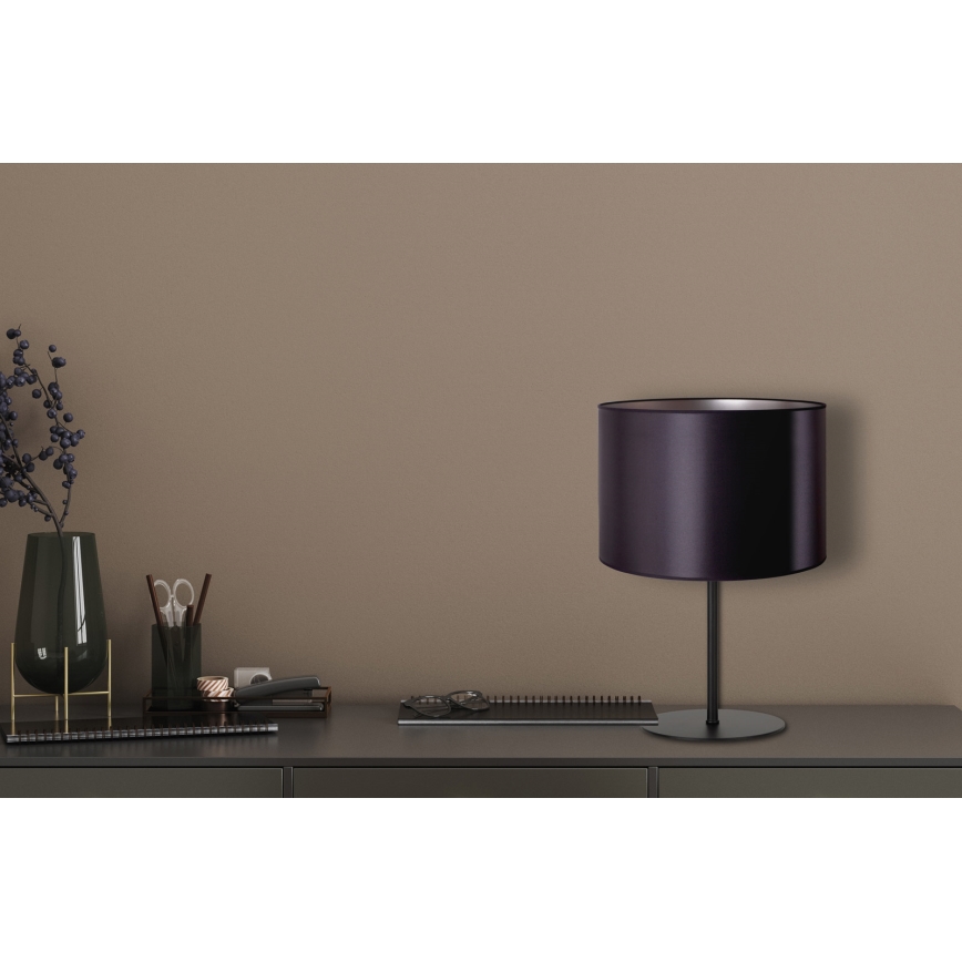 Duolla - Настольная лампа CANNES 1xE14/15W/230V диаметр 20 см черный/серебристый
