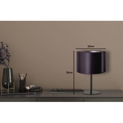 Duolla - Настольная лампа CANNES 1xE14/15W/230V диаметр 20 см черный/серебристый