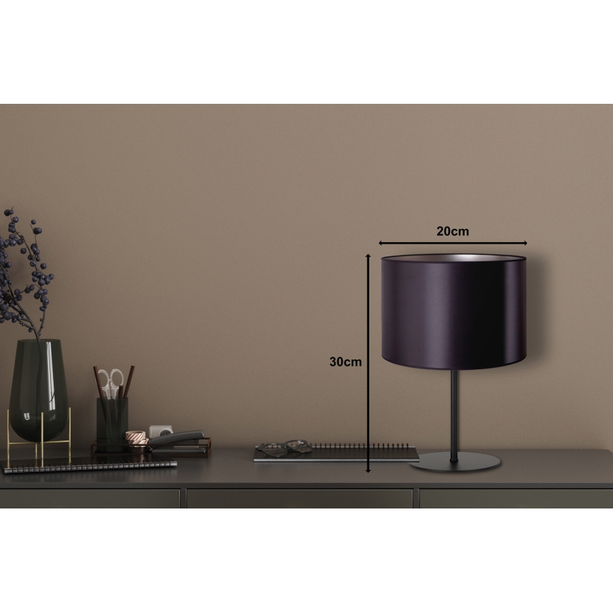 Duolla - Настольная лампа CANNES 1xE14/15W/230V диаметр 20 см черный/серебристый
