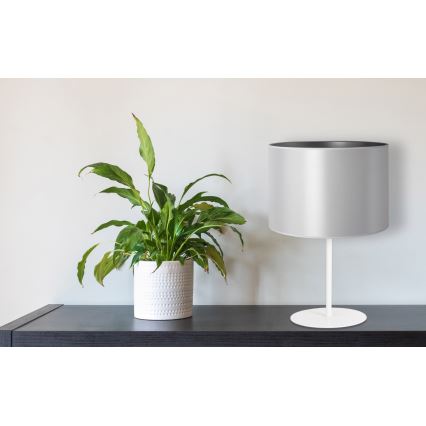 Duolla - Настольная лампа CANNES 1xE14/15W/230V диаметр 20 cm серебристый/белая