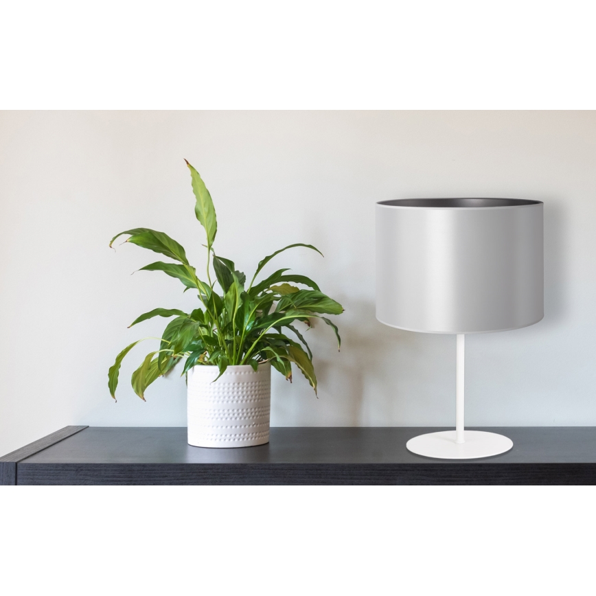 Duolla - Настольная лампа CANNES 1xE14/15W/230V диаметр 20 cm серебристый/белая