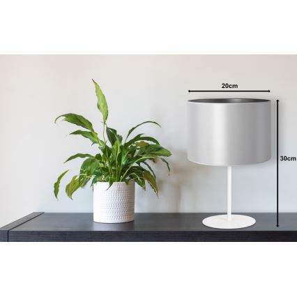 Duolla - Настольная лампа CANNES 1xE14/15W/230V диаметр 20 cm серебристый/белая