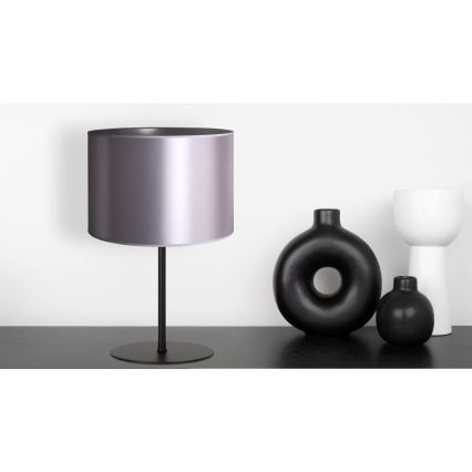 Duolla - Настольная лампа CANNES 1xE14/15W/230V диаметр 20 см серебристый/черный