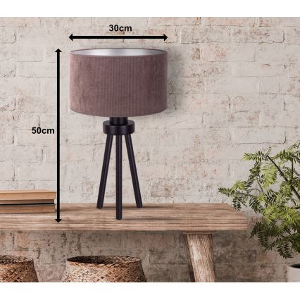 Duolla - Настольная лампа LYON 1xE27/15W/230V диаметр 30 см коричневый