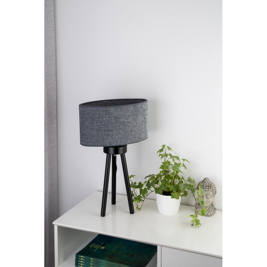 Duolla - Настольная лампа OVAL 1xE27/15W/230V диаметр 30 см серый