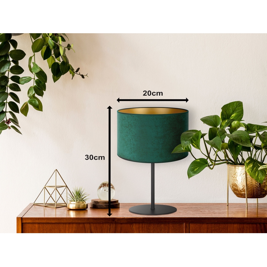 Duolla - Настольная лампа ROLLER 1xE14/15W/230V диаметр 20 см темно-зеленый/золотистый