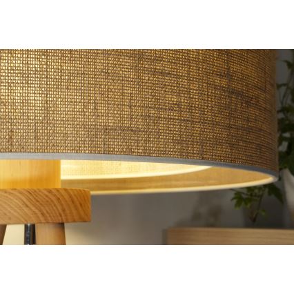 Duolla - Настольная лампа YUTE BOHO 1xE27/15W/230V диаметр 25 см коричневый/кремовый