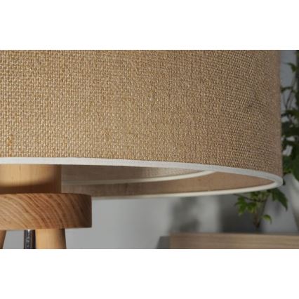 Duolla - Настольная лампа YUTE BOHO 1xE27/15W/230V диаметр 25 см коричневый/кремовый