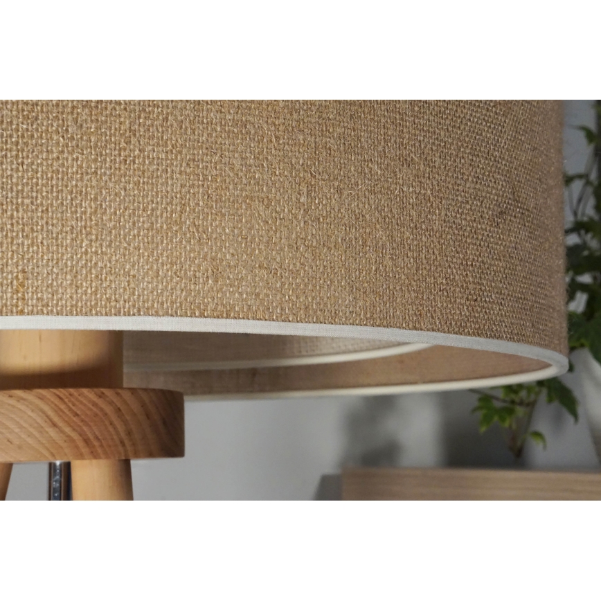 Duolla - Настольная лампа YUTE BOHO 1xE27/15W/230V диаметр 25 см коричневый/кремовый