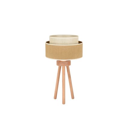 Duolla - Настольная лампа YUTE BOHO 1xE27/15W/230V диаметр 25 см коричневый/кремовый