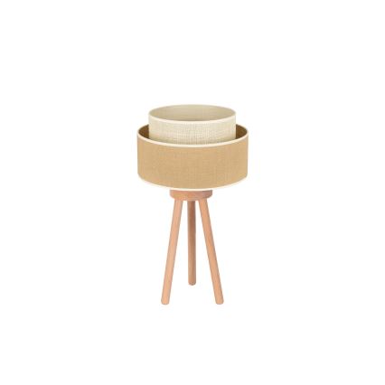 Duolla - Настольная лампа YUTE BOHO 1xE27/15W/230V диаметр 25 см коричневый/кремовый
