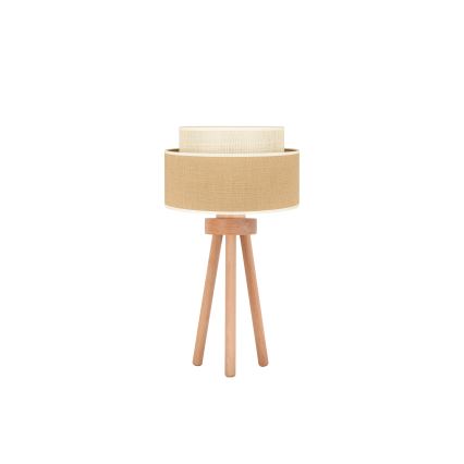 Duolla - Настольная лампа YUTE BOHO 1xE27/15W/230V диаметр 25 см коричневый/кремовый