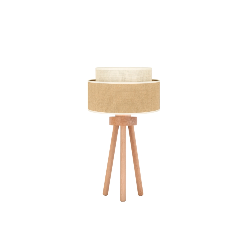 Duolla - Настольная лампа YUTE BOHO 1xE27/15W/230V диаметр 25 см коричневый/кремовый