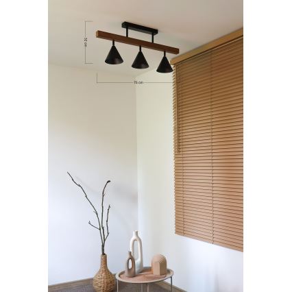 Duolla - накладна люстра IRONLINE 3xG9/3W/230V сосна дуб/чорна