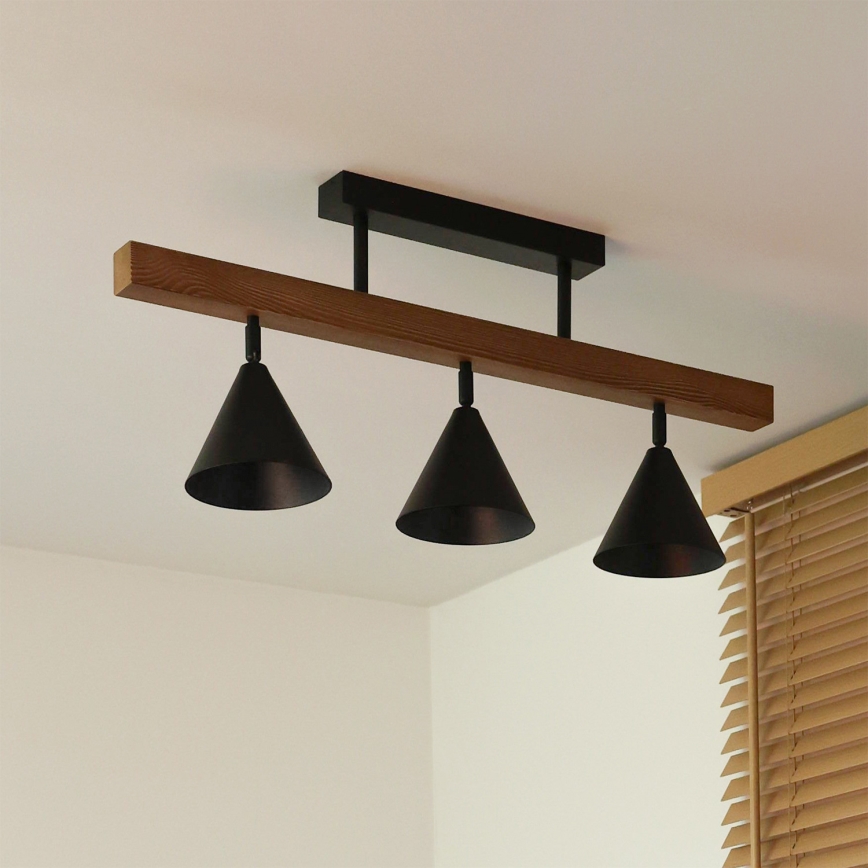 Duolla - накладна люстра IRONLINE 3xG9/3W/230V сосна дуб/чорна