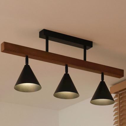 Duolla - Накладная люстра IRONLINE 3xG9/3W/230V сосна дуб/чёрная