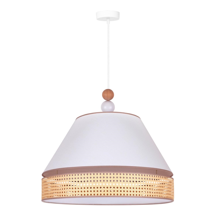 Duolla - Підвісна люстра AVIGNON 1xE27/15W/230V діаметр 50 см білий/ротанґ