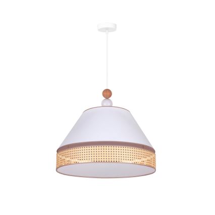 Duolla - Підвісна люстра AVIGNON 1xE27/15W/230V діаметр 50 см білий/ротанґ