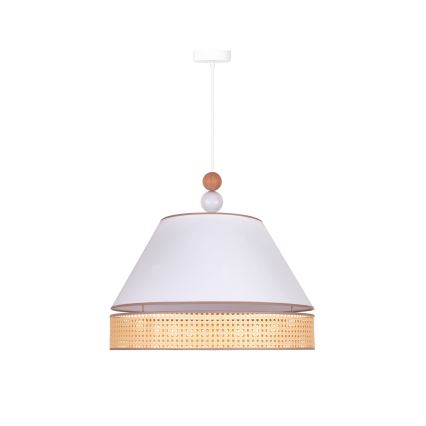 Duolla - Підвісна люстра AVIGNON 1xE27/15W/230V діаметр 50 см білий/ротанґ