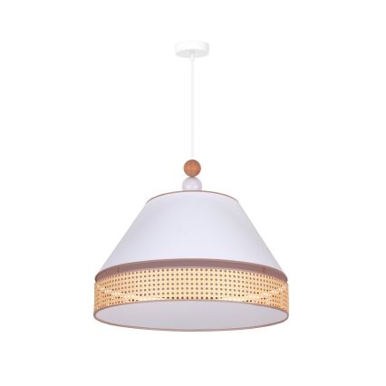 Duolla - Підвісна люстра AVIGNON 1xE27/15W/230V діаметр 60 см білий/ротанґ