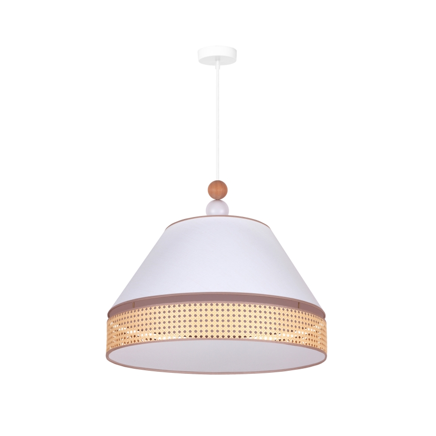 Duolla - Підвісна люстра AVIGNON 1xE27/15W/230V діаметр 60 см білий/ротанґ