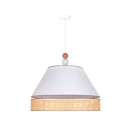 Duolla - Підвісна люстра AVIGNON 1xE27/15W/230V діаметр 60 см білий/ротанґ