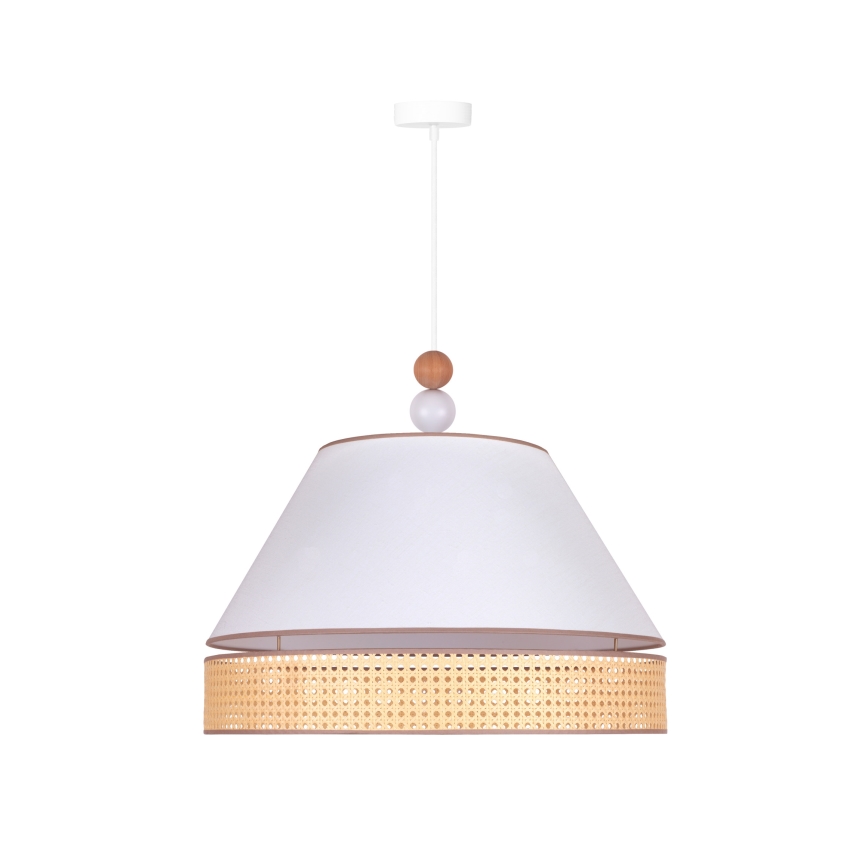 Duolla - Підвісна люстра AVIGNON 1xE27/15W/230V діаметр 60 см білий/ротанґ