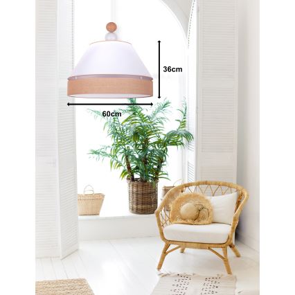 Duolla - Підвісна люстра AVIGNON 1xE27/15W/230V діаметр 60 см білий/коричневий