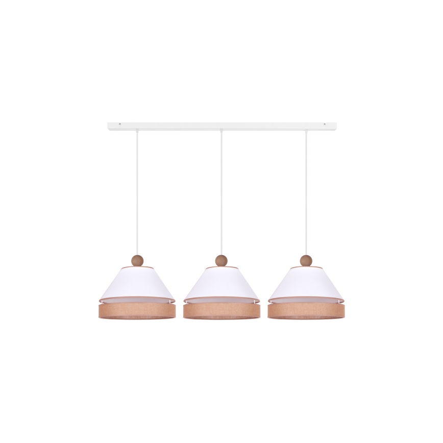 Duolla - Підвісна люстра AVIGNON 3xE27/15W/230V білий/коричневий