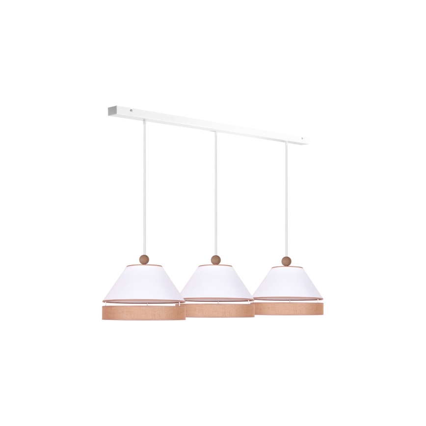 Duolla - Підвісна люстра AVIGNON 3xE27/15W/230V білий/коричневий