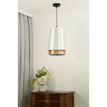 Duolla - Підвісна люстра BELL SHINY 1xE27/15W/230V діаметр 25 см білий/мідний