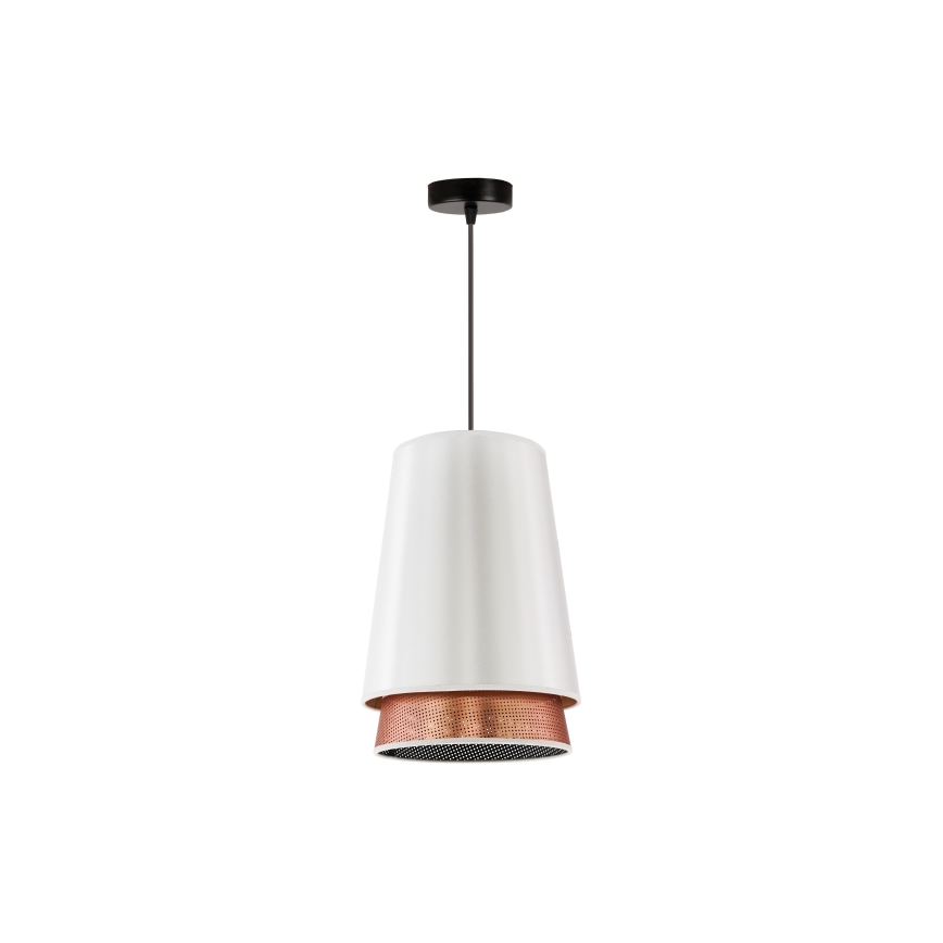 Duolla - Підвісна люстра BELL SHINY 1xE27/15W/230V діаметр 25 см білий/мідний