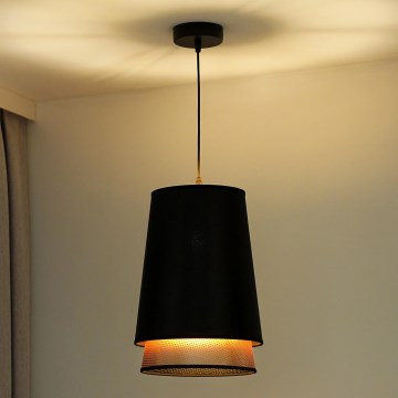 Duolla - Підвісна люстра BELL SHINY 1xE27/15W/230V діаметр 25 см чорний/мідний