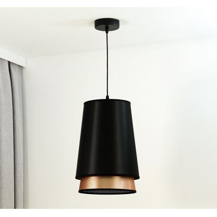 Duolla - Підвісна люстра BELL SHINY 1xE27/15W/230V діаметр 25 см чорний/мідний