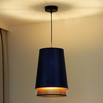 Duolla - Підвісна люстра BELL SHINY 1xE27/15W/230V діаметр 25 см синій/мідний