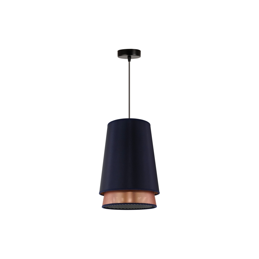 Duolla - Підвісна люстра BELL SHINY 1xE27/15W/230V діаметр 25 см синій/мідний