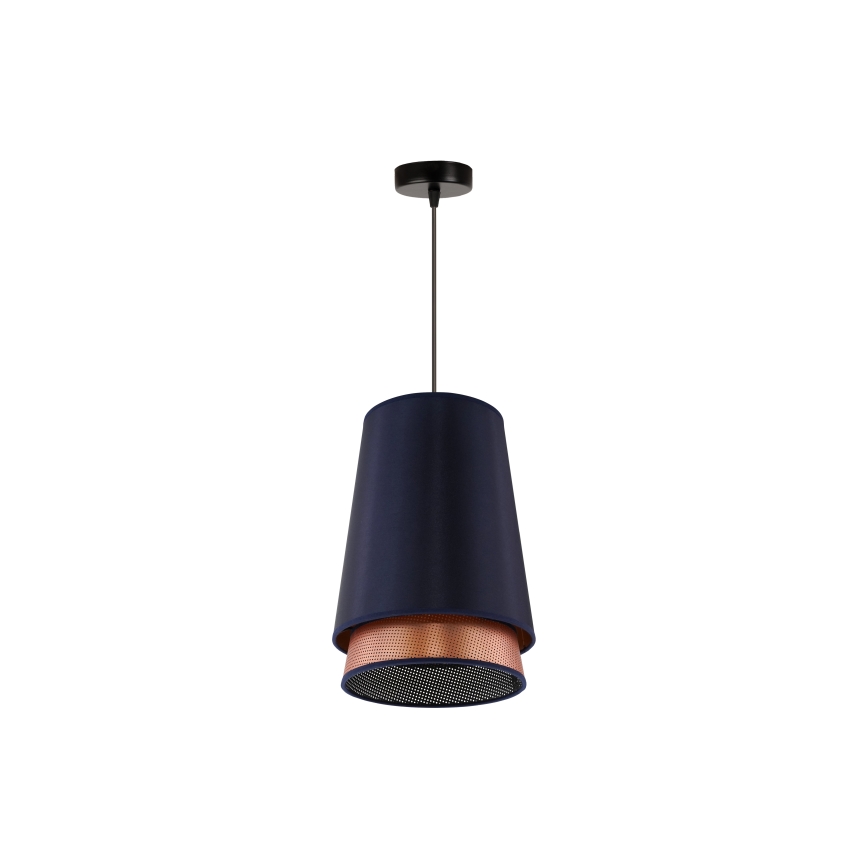Duolla - Підвісна люстра BELL SHINY 1xE27/15W/230V діаметр 25 см синій/мідний