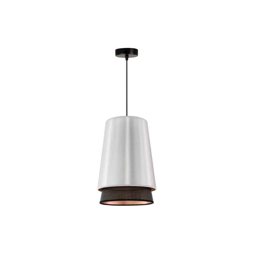Duolla - Підвісна люстра BELL SHINY 1xE27/15W/230V діаметр 25 см срібний/чорний