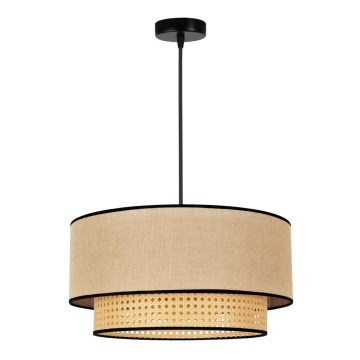 Duolla - Підвісна люстра BOHO 1xE27/15W/230V діаметр 45 см бежевий/ротанґ