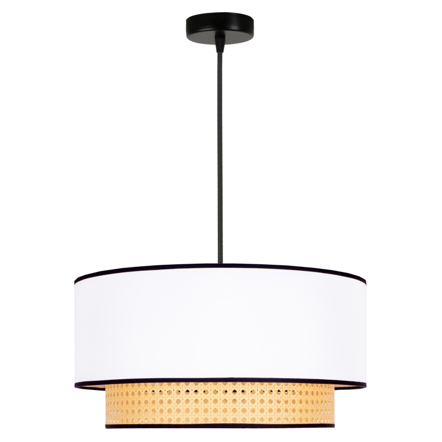 Duolla - Підвісна люстра BOHO 1xE27/15W/230V діаметр 45 см білий/ротанґ