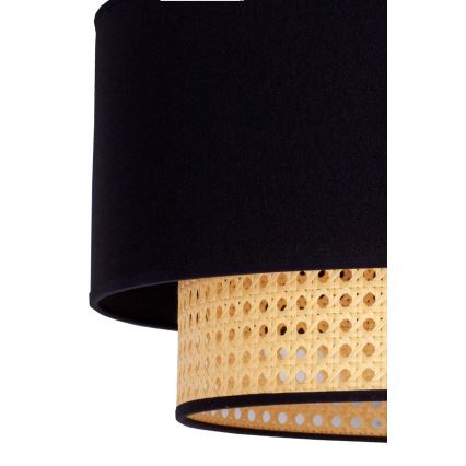 Duolla - Підвісна люстра BOHO 1xE27/15W/230V діаметр 45 см чорний/ротанґ