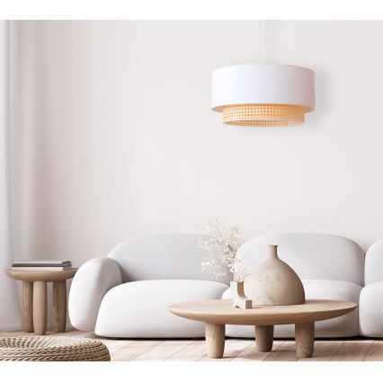 Duolla - Підвісна люстра BOHO 1xE27/15W/230V ⌀ 45 см кремовий/ротанґ