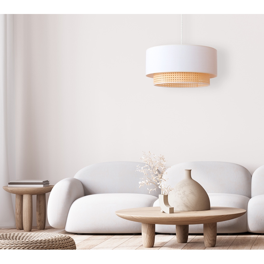 Duolla - Підвісна люстра BOHO 1xE27/15W/230V ⌀ 45 см кремовий/ротанґ