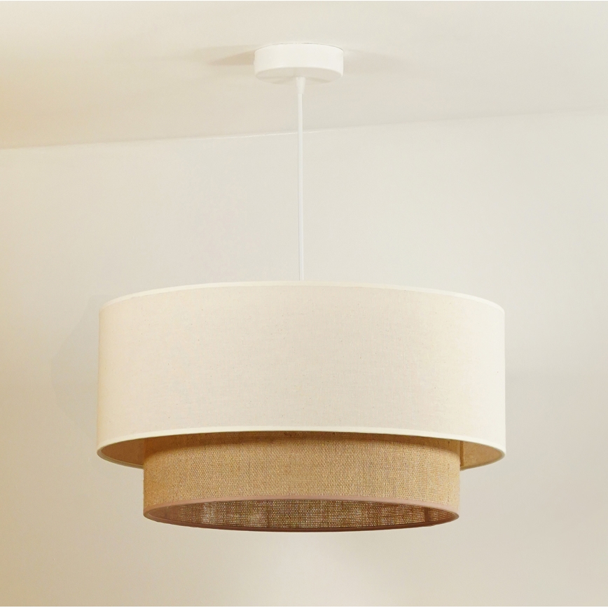 Duolla - Підвісна люстра BOHO 1xE27/40W/230V діаметр 45 см кремовий/коричневий