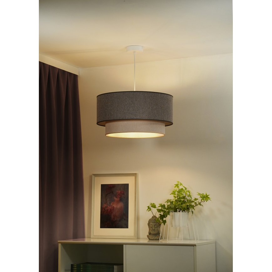 Duolla - Підвісна люстра BOHO ECO RECYCLING 1xE27/15W/230V діаметр 45 см коричневий/кремовий