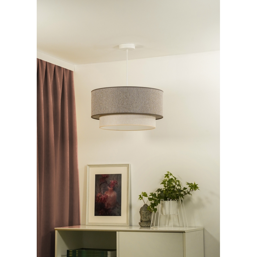 Duolla - Підвісна люстра BOHO ECO RECYCLING 1xE27/15W/230V діаметр 45 см коричневий/кремовий