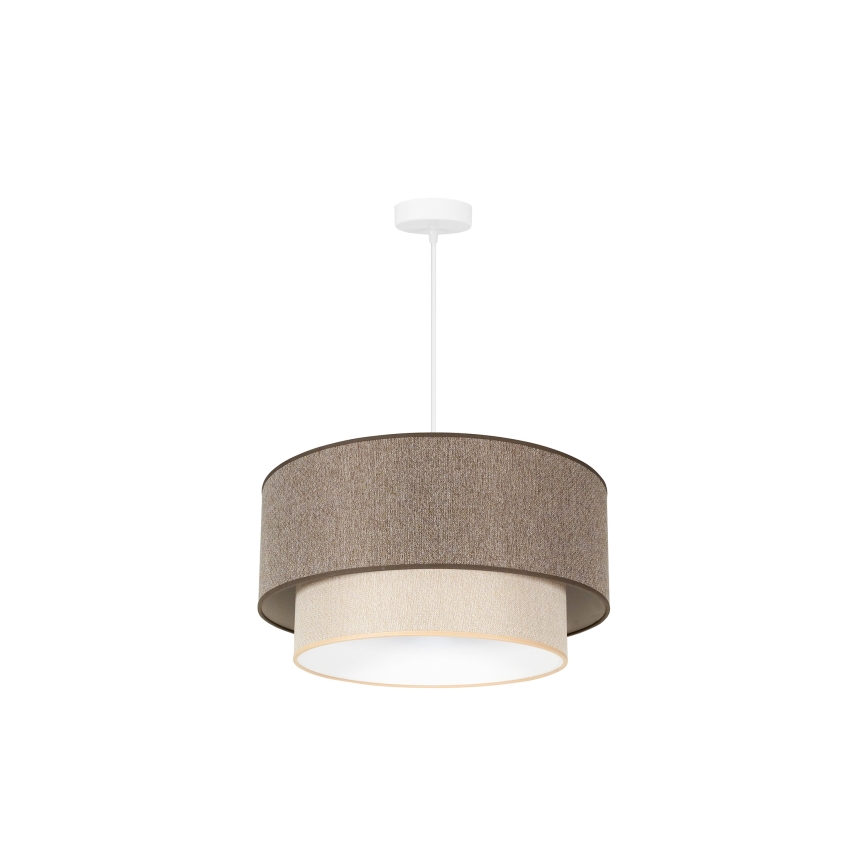 Duolla - Підвісна люстра BOHO ECO RECYCLING 1xE27/15W/230V діаметр 45 см коричневий/кремовий