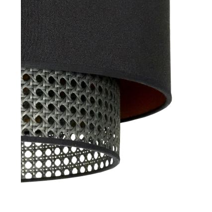 Duolla - Підвісна люстра BOHO RATTAN 1xE27/15W/230V діаметр 45 см чорний