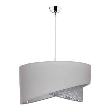 Duolla - Підвісна люстра CELLO 1xE27/40W/230V діаметр 45 см сірий/мереживо