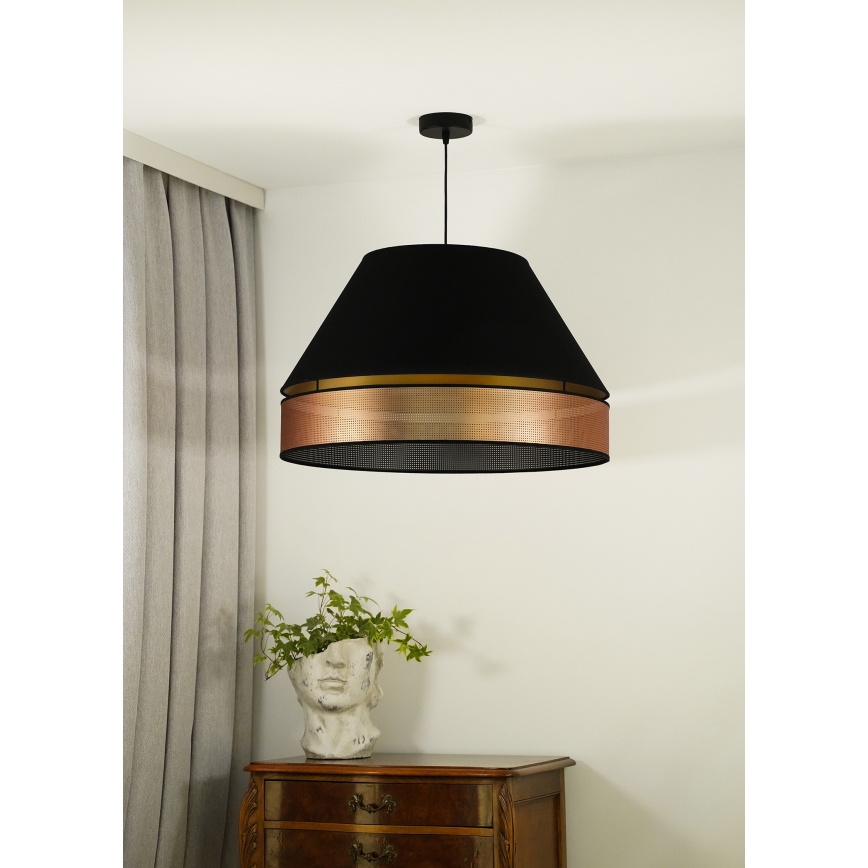 Duolla - Підвісна люстра COPPER SHINY 1xE27/15W/230V діаметр 60 см чорний/мідний